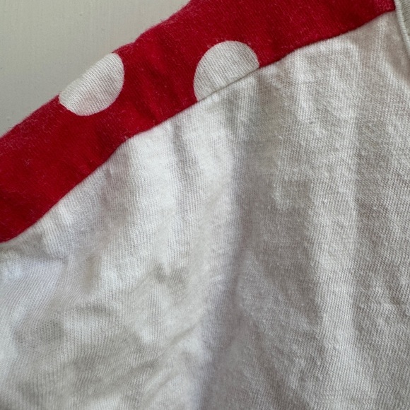 Disney Minnie Mouse 3T Girls Red and White Sequin Short Sleeve Blouse Top - Picture 3 of 6